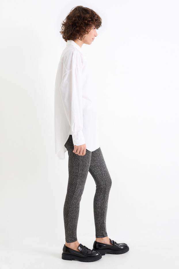 Donna - Leggings - effetto brillante - grigio
