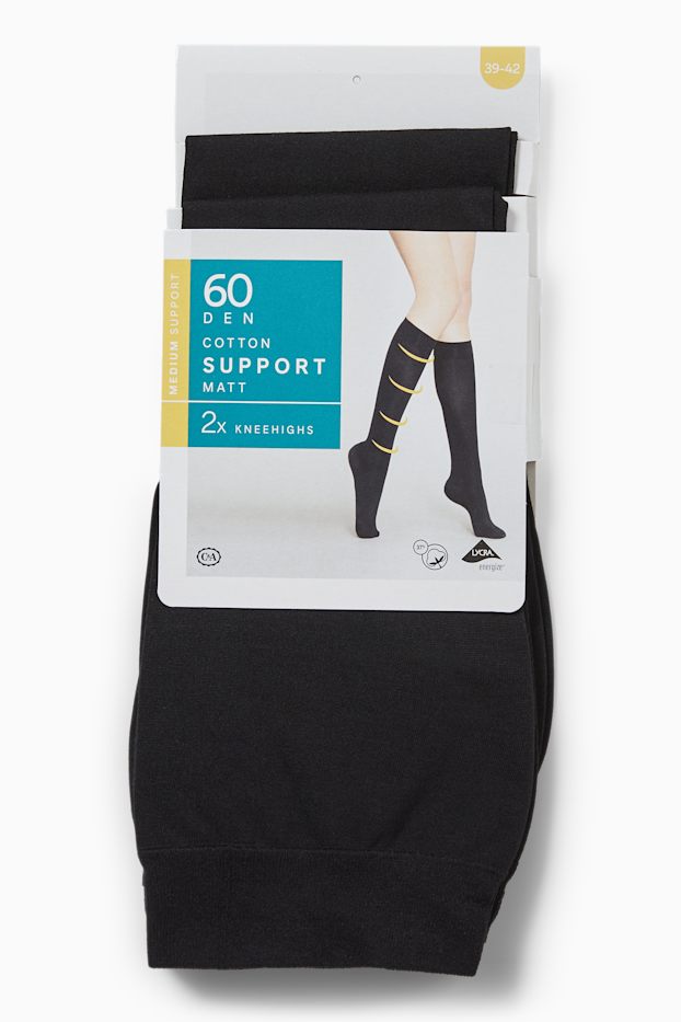 Dona - Paquet de 4 - mitjons fins de canya alta - 60 DEN - negre