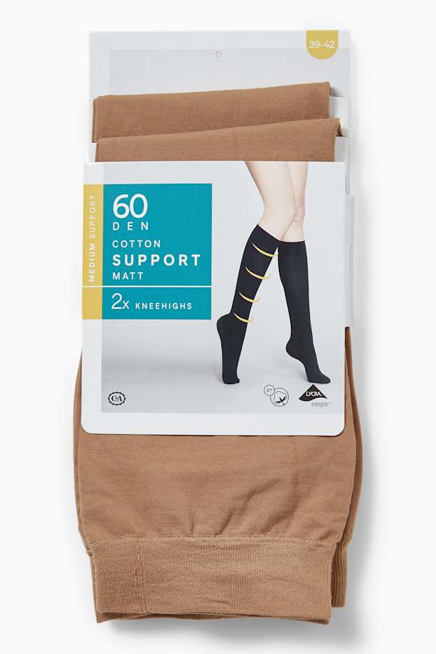 Women - Multipack of 4 - knee-highs - 60 denier - beige