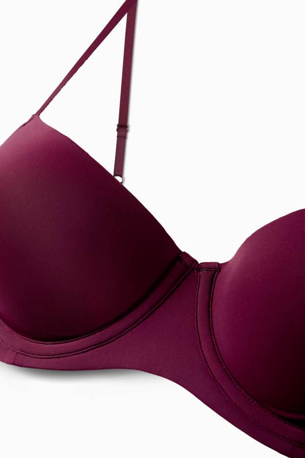 Damen - BH mit Bügel - DEMI - wattiert - LYCRA® - bordeaux