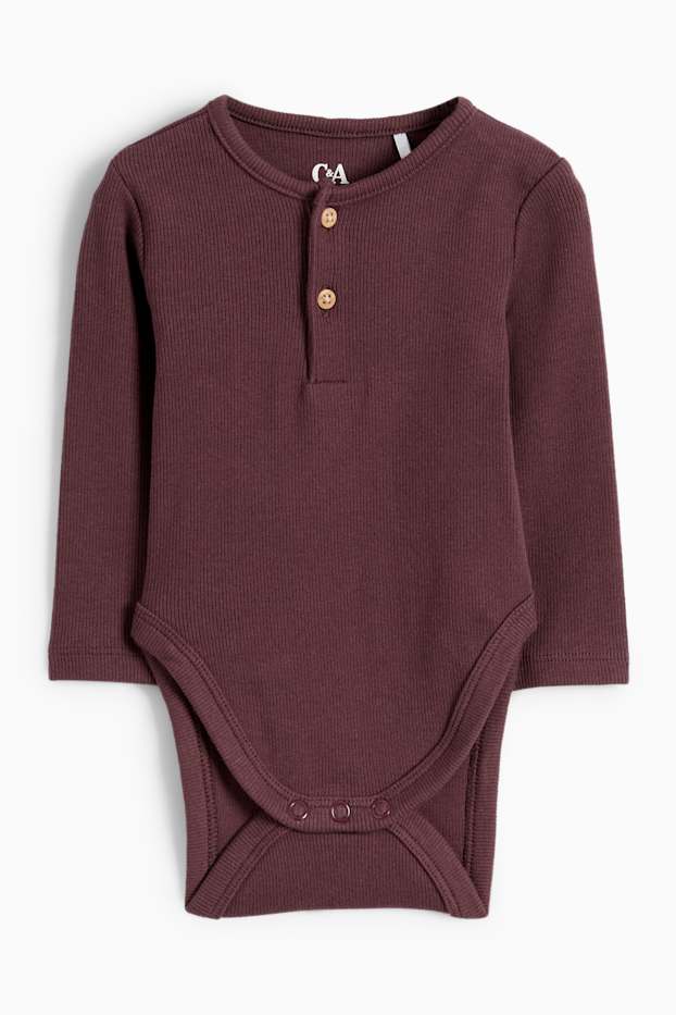 Unisexe - Body bébé - marron foncé