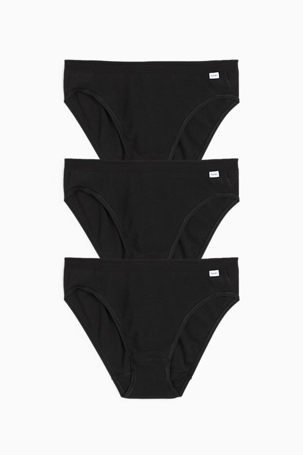 Dames - Set van 3 - slip - zwart