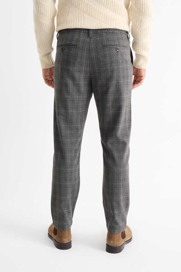 Home - Pantalons xinos - tapered fit - de quadres - gris