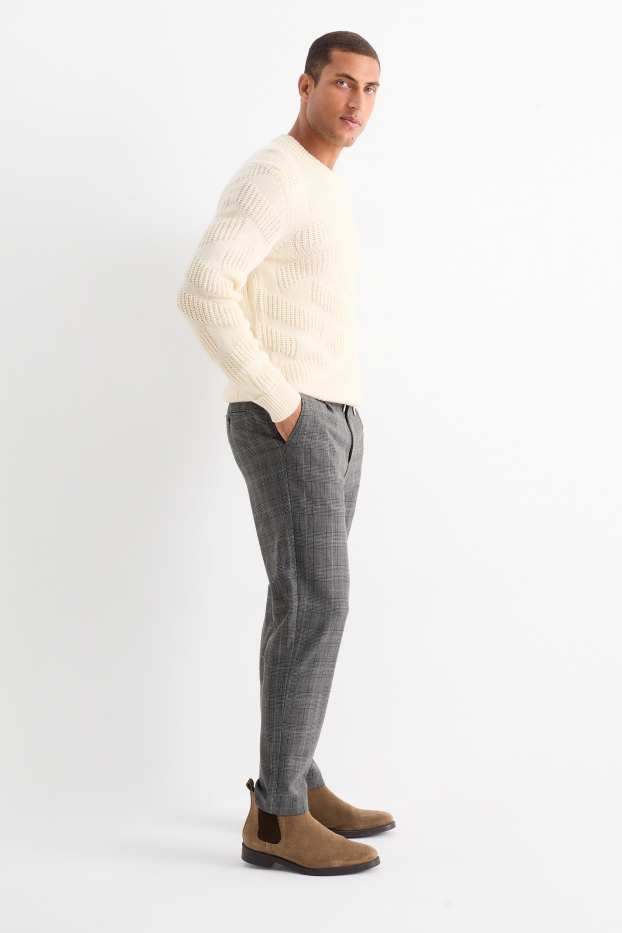 Home - Pantalons xinos - tapered fit - de quadres - gris