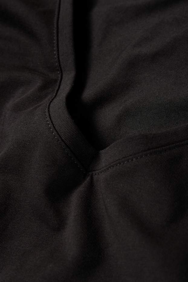 Damen - Multipack 2er - T-Shirt mit V-Ausschnitt - LYCRA® - schwarz