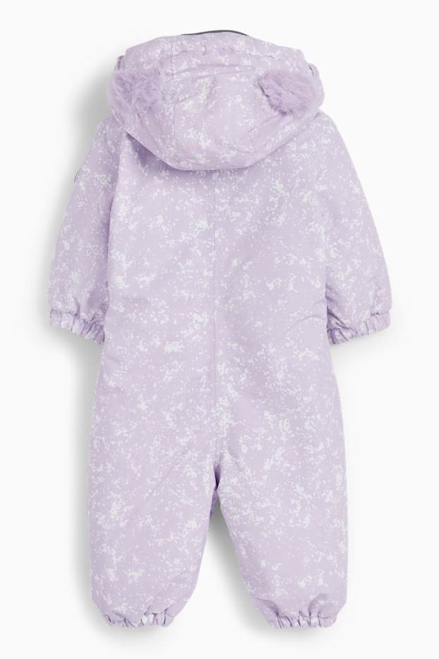 Nadó nena - Granota per a la neu per a nadó amb caputxa - impermeable - amb motiu - violeta clar