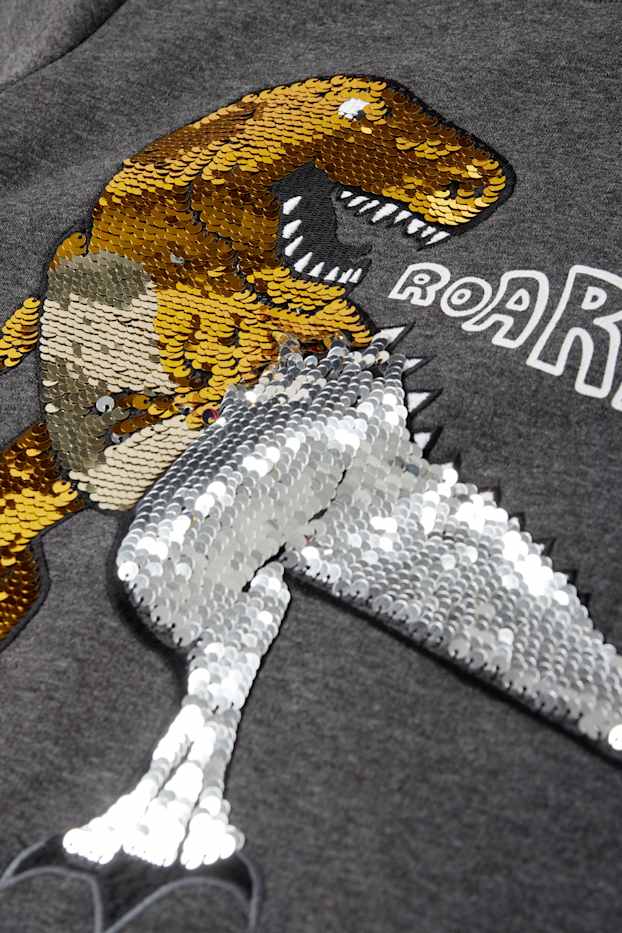 Copii - Băieți - Dino - set - bluză de molton și pantaloni de trening - 2 piese - gri închis