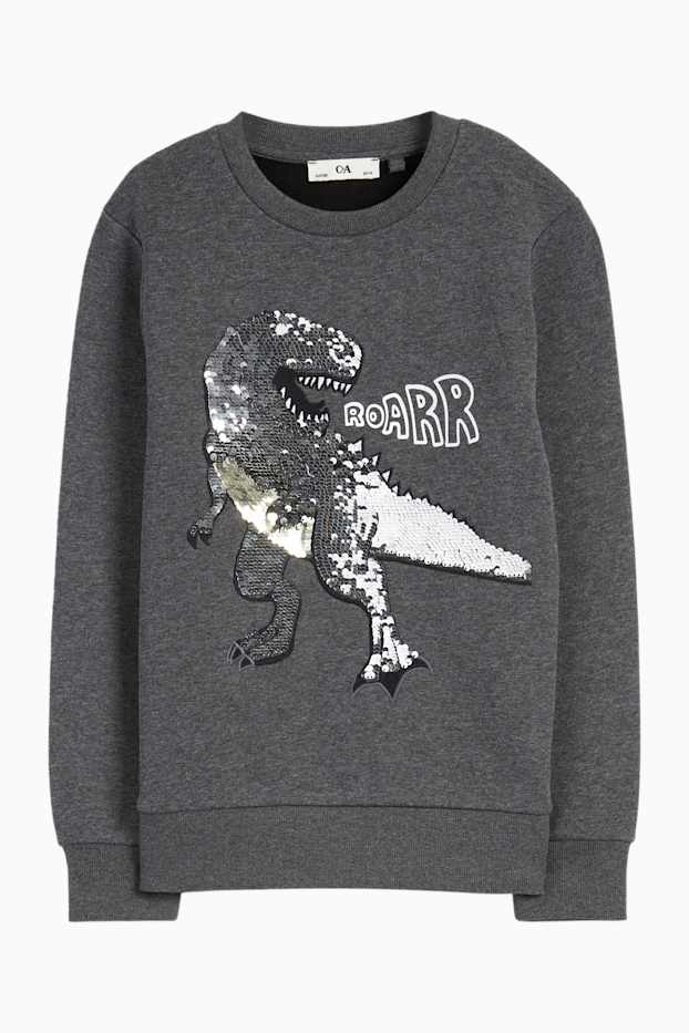 Copii - Băieți - Dino - set - bluză de molton și pantaloni de trening - 2 piese - gri închis