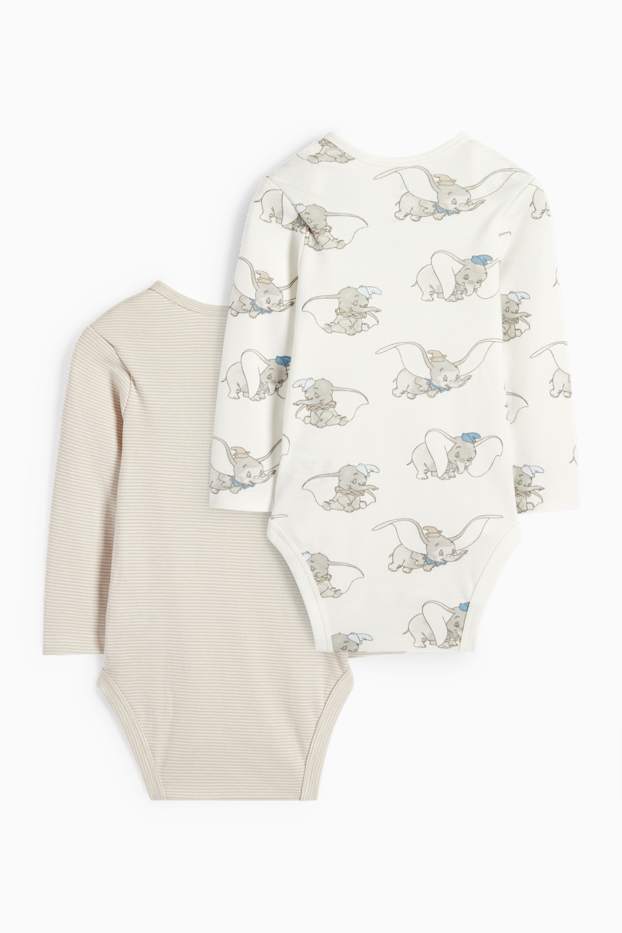 Niemowlęta chłopcy - Wielopak, 2 szt. - Dumbo - body niemowlęce - beżowy
