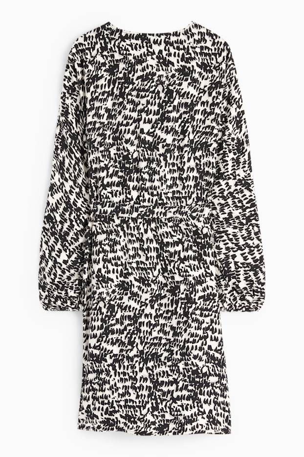 Donna - Vestito in viscosa - fantasia - nero / bianco