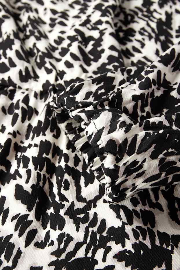 Donna - Vestito in viscosa - fantasia - nero / bianco