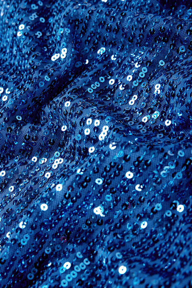 Femmes - T-shirt à paillettes - bleu foncé