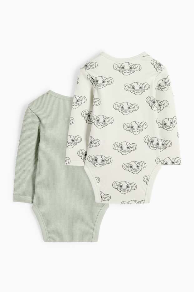 Unisex - Wielopak, 2 szt. - Król Lew - body niemowlęce - jasnozielony