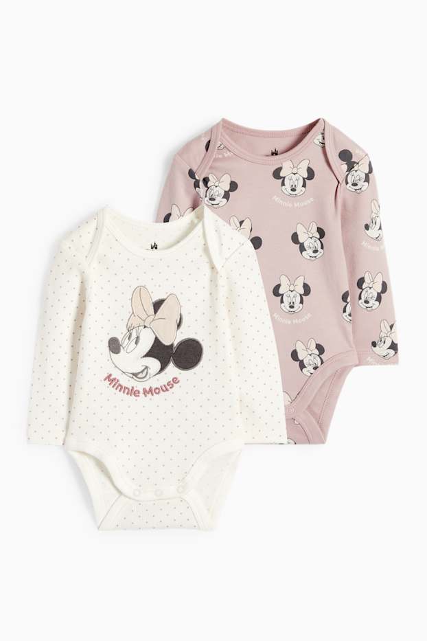 Bébés filles - Lot de 2 - Minnie Mouse - bodys bébé - blanc crème