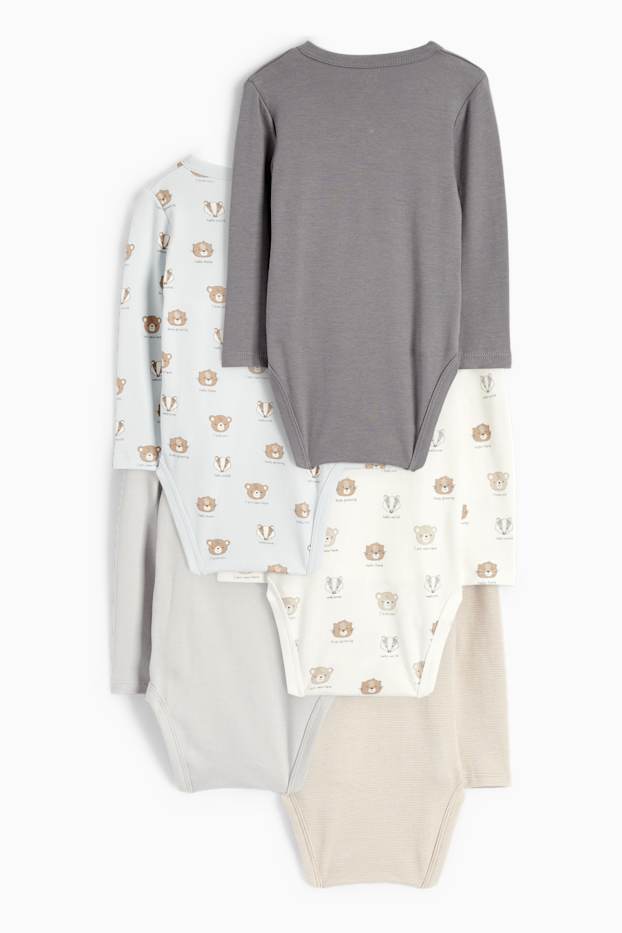 Baby Jungen - Multipack 5er - Wildtiere - Baby-Wickelbody - beige