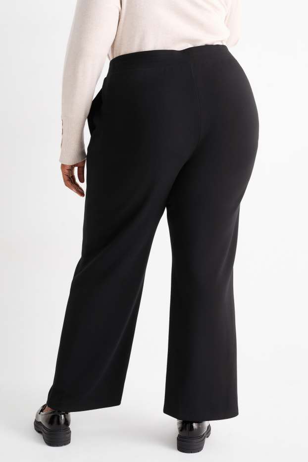 Femmes - Pantalon en jersey - straight fit - noir