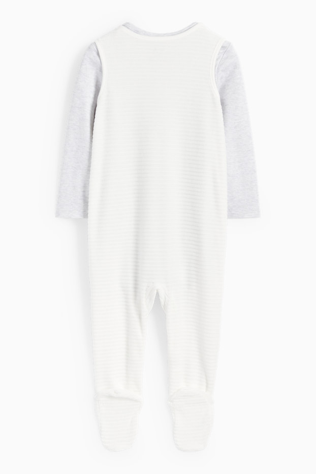 Unisex - Eisbär - Strampler-Set - 2 teilig - hellgrau