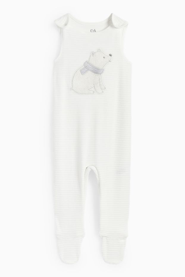 Unisex - Eisbär - Strampler-Set - 2 teilig - hellgrau