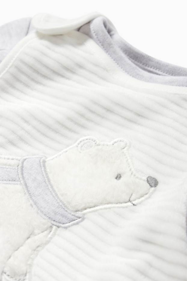 Unisex - Eisbär - Strampler-Set - 2 teilig - hellgrau