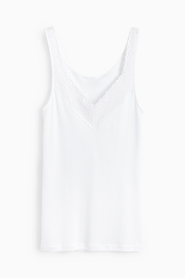 Donna - Canotta - bianco crema