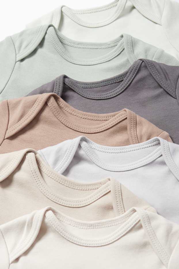 Unisexe - Lot de 7 - animaux - bodys bébé - blanc crème