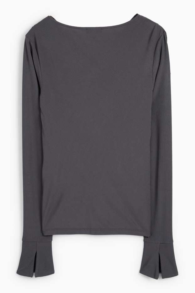 Femei - Tricou cu mânecă lungă - gri închis