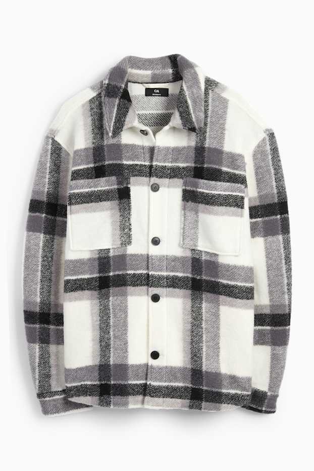 Hommes - Veste-chemise - à carreaux - gris