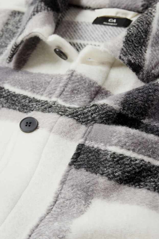 Hommes - Veste-chemise - à carreaux - gris