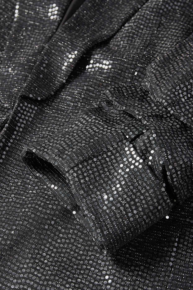 Donna - Blazer lungo di paillettes - relaxed fit - nero