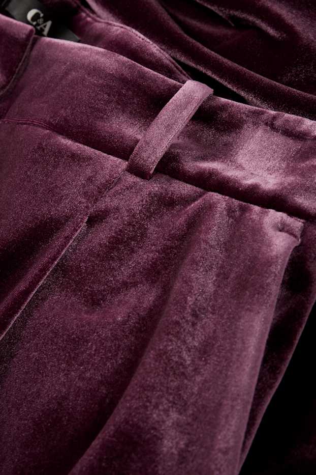Dona - Pantalons formals de vellut - high waist - wide fit - lila