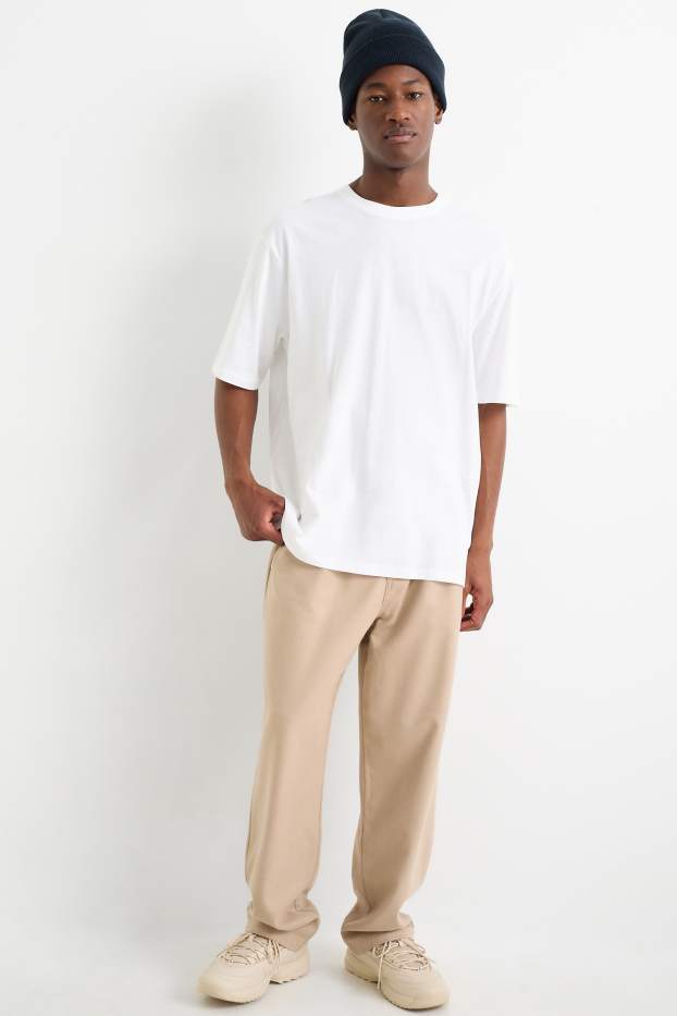 Men - Cloth trousers - relaxed fit - beige