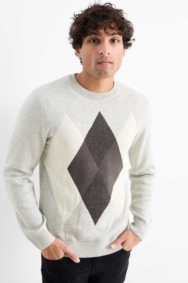 Hommes - Pull - gris clair