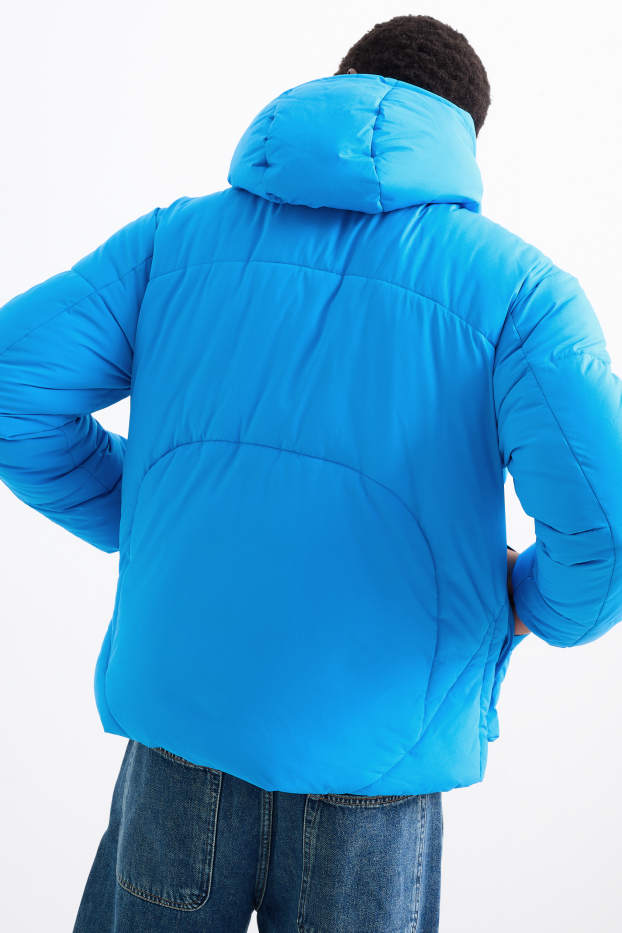 Home - Jaqueta embuatada amb caputxa - blau