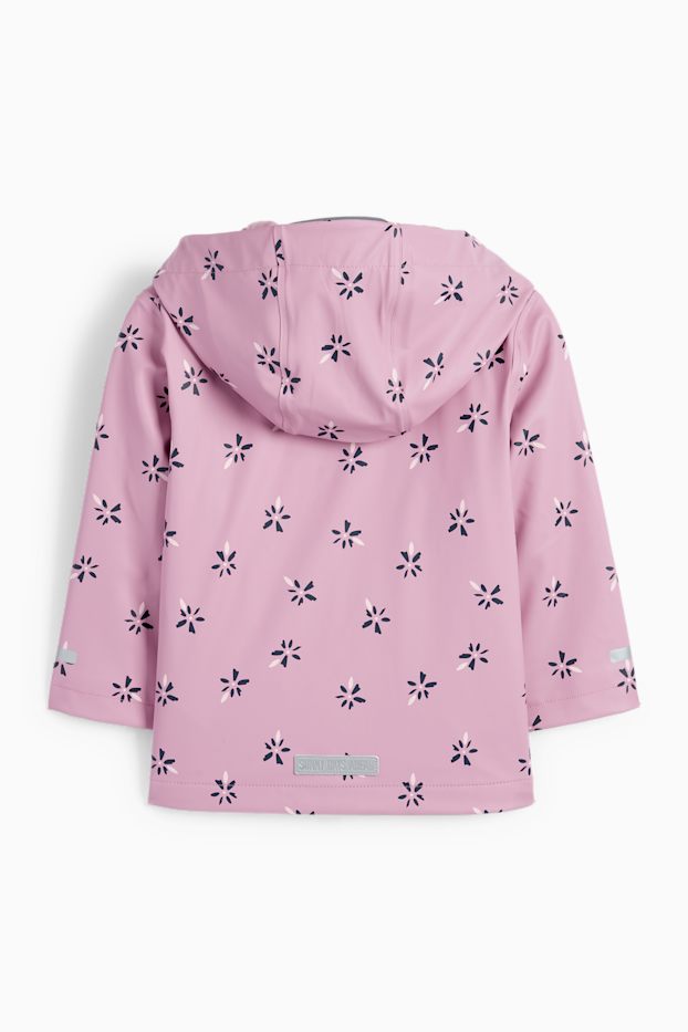 Kinder Mädchen - Blume - Regenjacke mit Kapuze - wasserdicht - rosa