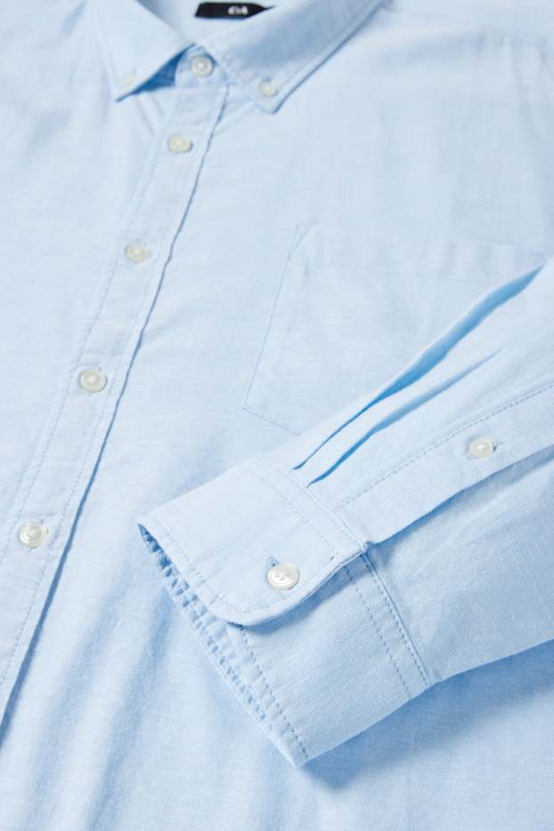 Pánské - Košile - regular fit - button-down - světle modrá