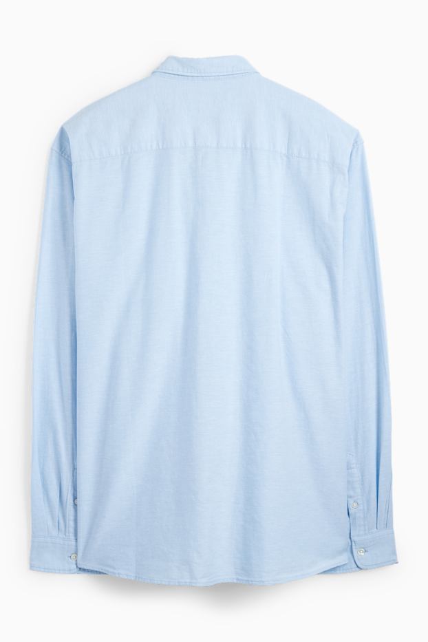 Pánské - Košile - regular fit - button-down - světle modrá