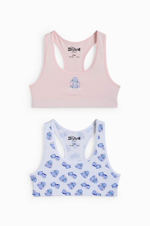 Children Girls - Multipack of 2 - Lilo & Stitch - bralette - rose