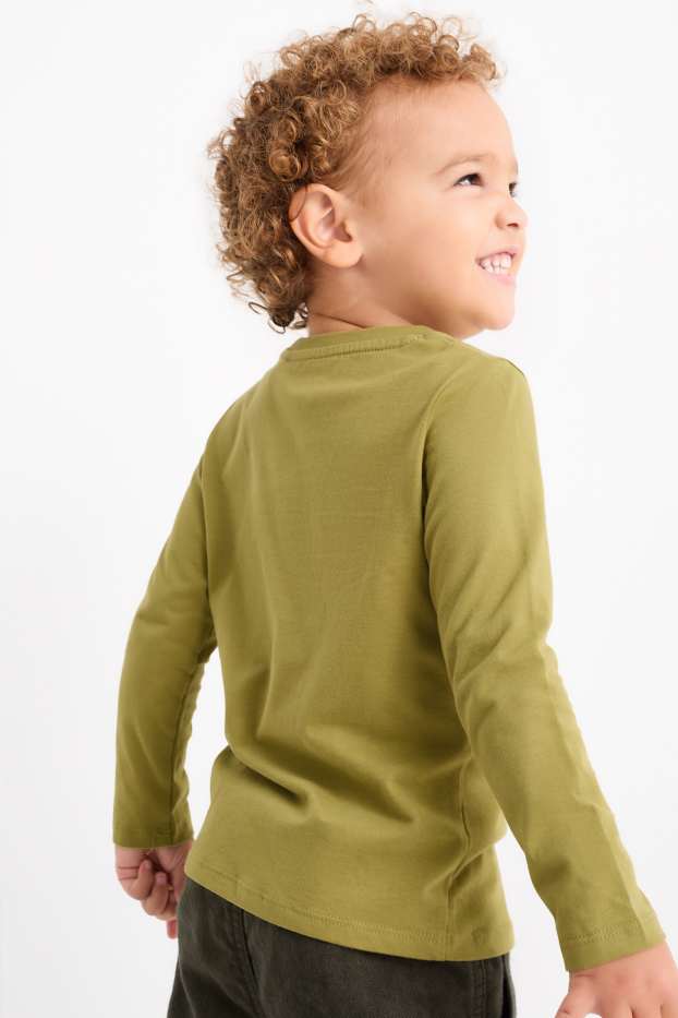 Bambini - Confezione da 3 - dinosauri - maglia a maniche lunghe - verde