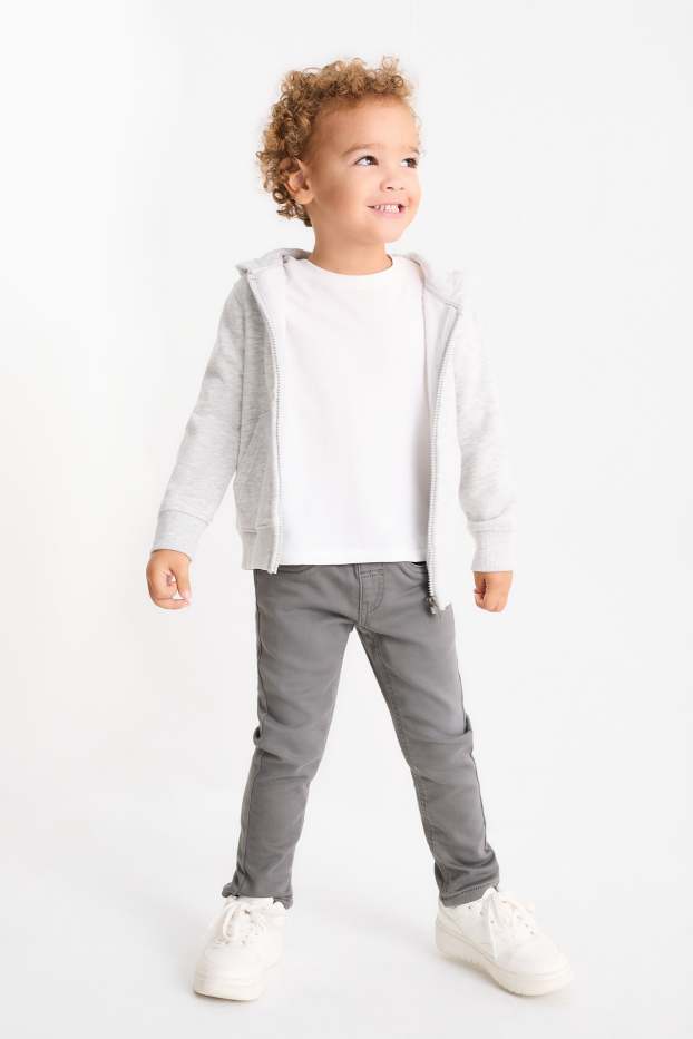 Kinder Jungen - Slim Jeans - Thermojeans - dunkelgrau