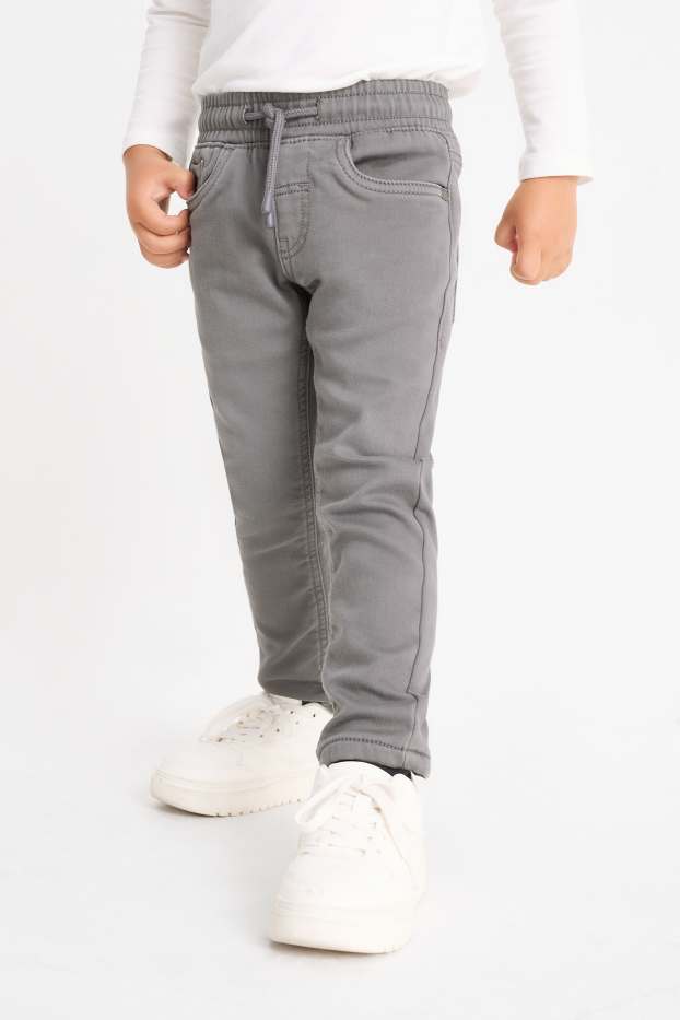 Kinder Jungen - Slim Jeans - Thermojeans - dunkelgrau