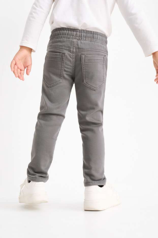 Kinder Jungen - Slim Jeans - Thermojeans - dunkelgrau