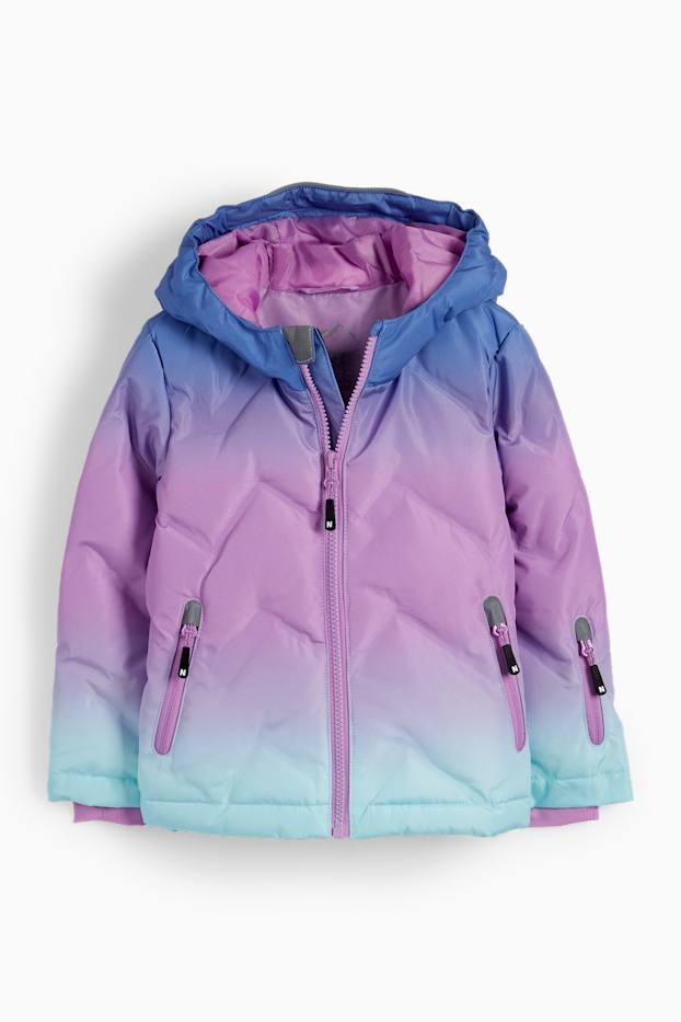 Enfants filles - Veste de ski à capuche - finition déperlante - rose