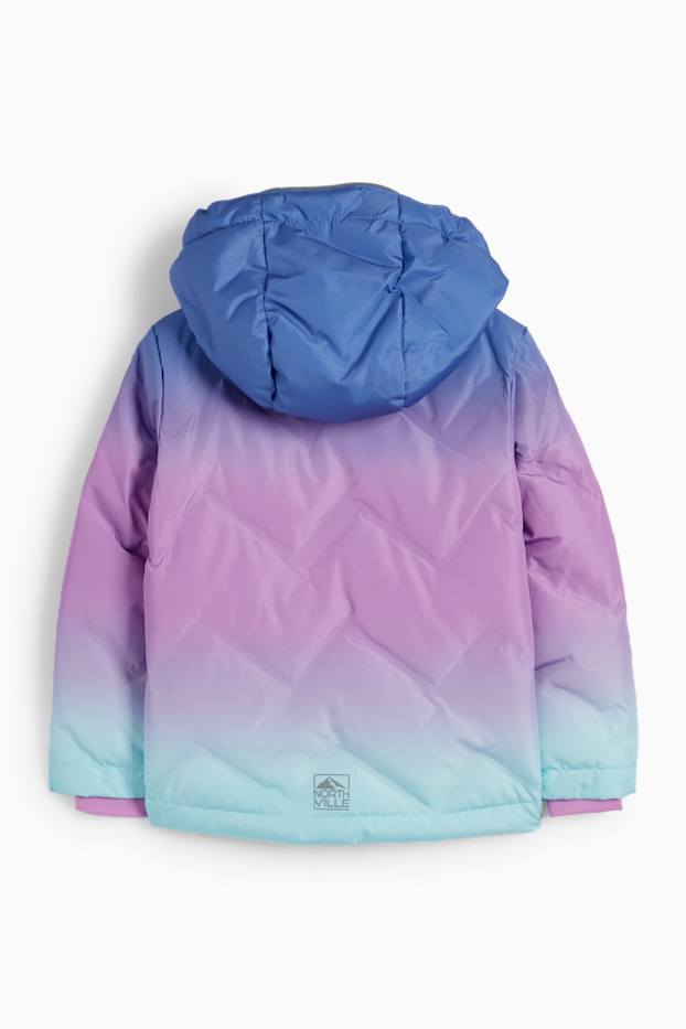 Enfants filles - Veste de ski à capuche - finition déperlante - rose