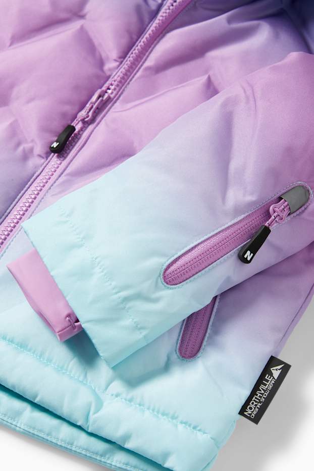 Enfants filles - Veste de ski à capuche - finition déperlante - rose