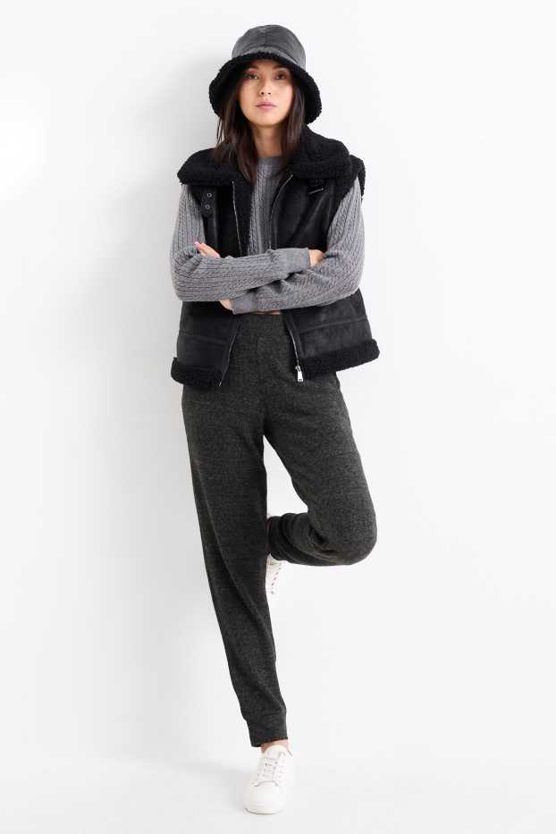 Femmes - Pantalon de jogging basique - gris foncé