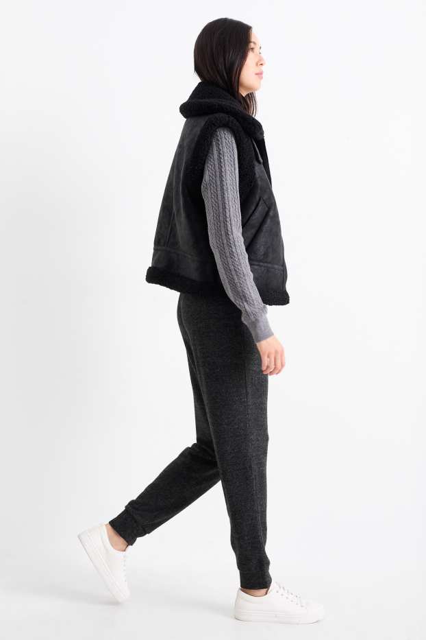 Femmes - Pantalon de jogging basique - gris foncé