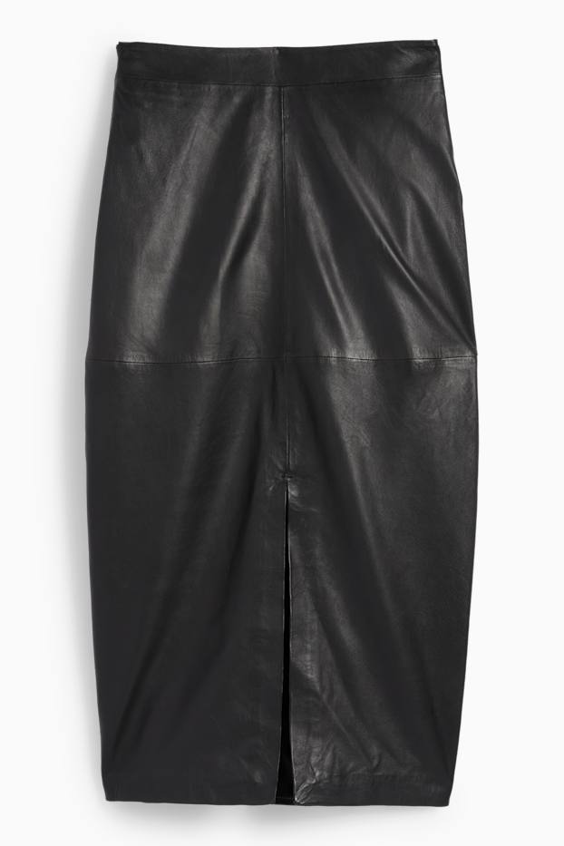 Femmes - Jupe en cuir - noir