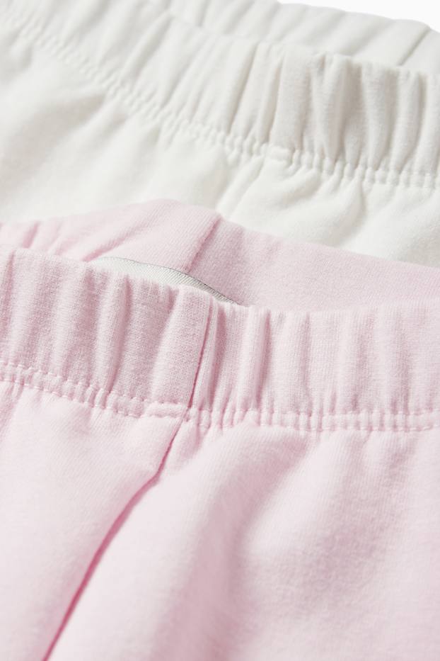 Enfants filles - Lot de 2 - leggings chauds - rose