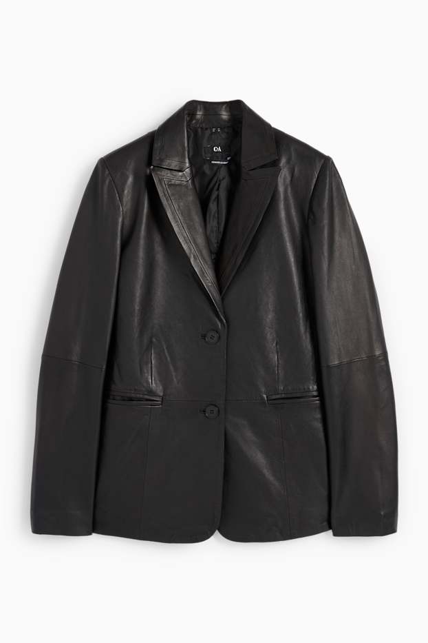Donna - Blazer in pelle - nero