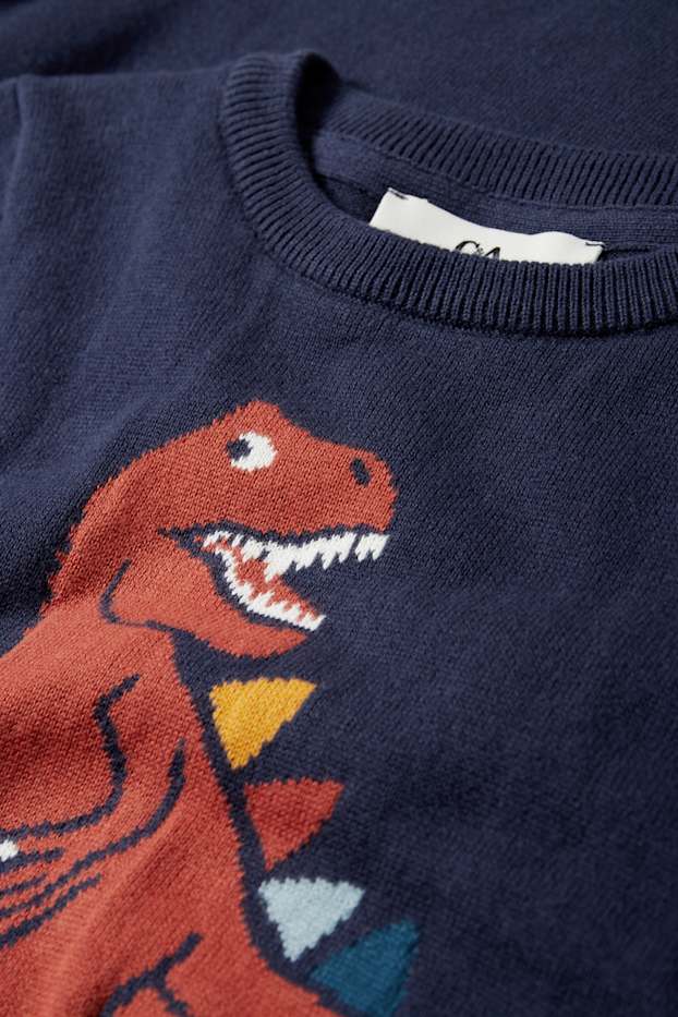 Kinderen: jongens - Dino - trui - donkerblauw